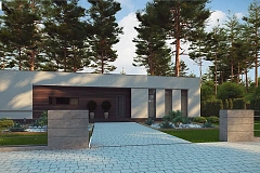 Современный одноэтажный дом с боковой террасой