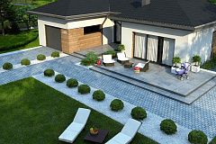 Проект комфортного одноэтажного дома в европейском стиле.