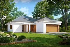 Практичный одноэтажный дом с гаражом, с возможностью адаптации мансарды.