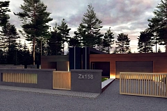 Современный одноэтажный дом, увеличенная версия проекта Zx158