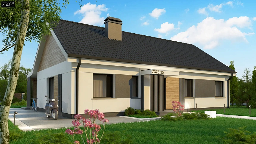 Проект одноэтажного дома Z376_35 с измененной планировкой