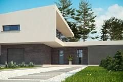 Стильный современный коттедж с плоской кровлей