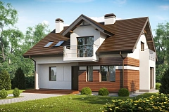 Версия проекта Z28 с небольшими изменениями в планировке, современным дизайном фасадов.