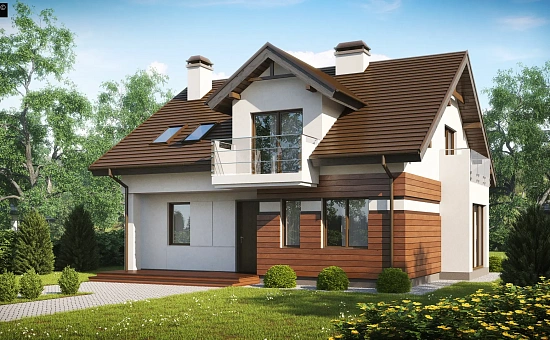 Версия проекта Z28 с небольшими изменениями в планировке, современным дизайном фасадов.