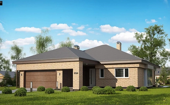 Вариант проекта Z200 с кирпичной облицовкой фасадов.