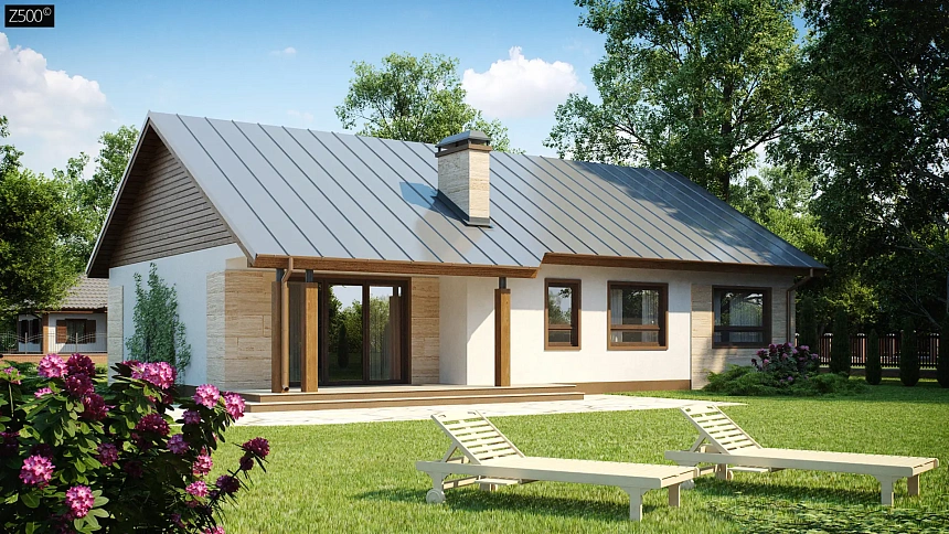 Проект выгодного одноэтажного дома с возможностью адаптации чердачного помещения