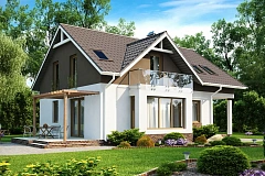 Проект дома с мансардным этажом, измененный под каркасную технологию строительства