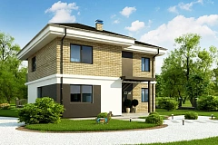 Двухэтажный дом с современным дизайном экстерьера и удобным интерьером