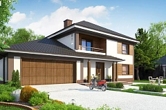 Версия проекта Zx12 с гаражом для двух машин.