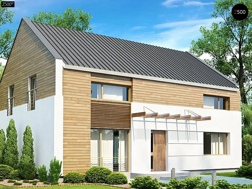 Одна из версий проекта компактного двухэтажного дома Zx11