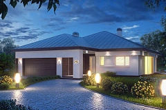 Подвариант одноэтажного дома Z200 с измененной планировкой