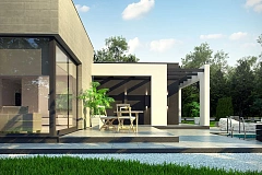 Проект комфортного одноэтажного дома с 4 спальнями