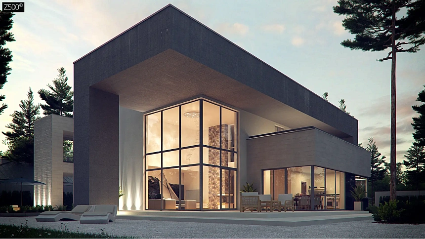 Комфортный современный двухэтажный особняк с сауной на втором этаже