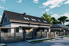 Двухквартирный дом с одним гаражом и тремя спальнями