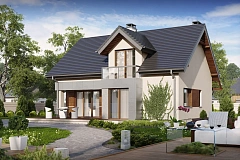 Традиционный дом с современными элементами архитектуры, с электрическим котлом