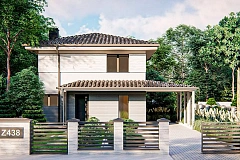 Вариант двухэтажного дома Z438 с плитами перекрытия