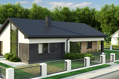 Стильный одноэтажный дом с двускатной кровлей и грамотной планировкой