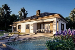 Просторный одноэтажный дом с тремя спальнями и большим гаражом.