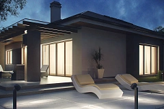 Комфортный элегантный дом с тремя спальнями и выступающим фронтальным гаражом.