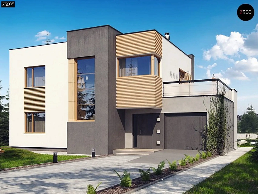 Вариант двухэтажного  дома Zx59 с плитами перекрытия