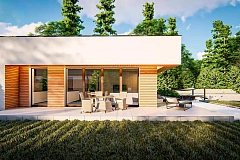 Вариант cовременного одноэтажного дома Zx176 с измененной планировкой