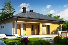 Вариант проекта одноэтажного дома Z204&nbsp;&nbsp;с гаражом для одной машины.