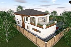 Проект стильного и просторного дома с элементами классической архитектуры.