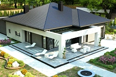 Одноэтажный дом с четырьмя спальнями и гаражом на два автомобиля