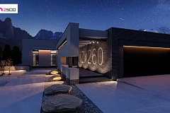 Cовременный одноэтажный дом с плоской крышей с гаражом на два авто