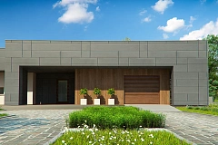 Современный односемейный дом с  плоской крышей