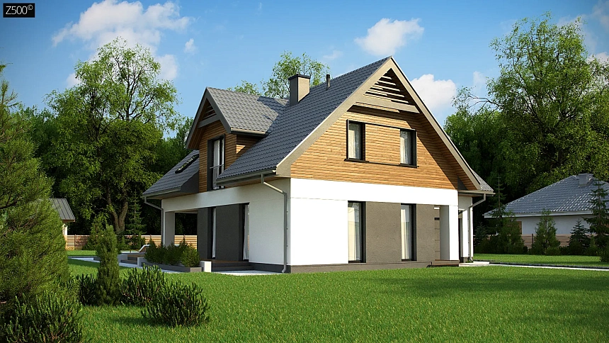 Современный жилой дом с гаражом