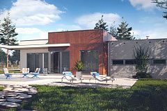 Комфортный современный дом со светлым и уютным интерьером.