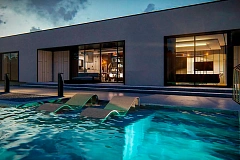 Проект современного одноэтажного дома с плоской кровлей