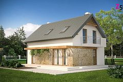 Практичный аккуратный дом с мансардой, с удобной функциональной планировкой.