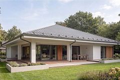 Проект одноэтажного дома с гаражом на две машины