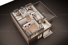 Двухэтажный дом с гаражом. 