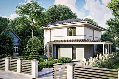 Вариант двухэтажного дома Z438 с плитами перекрытия