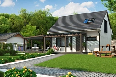 Дом с мансардным этажом и большой террасой