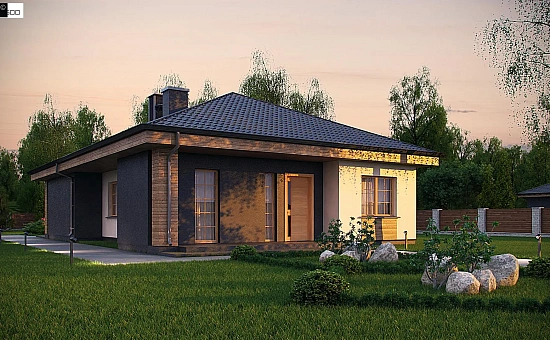 Красивый одноэтажный дом с удобной планировкой