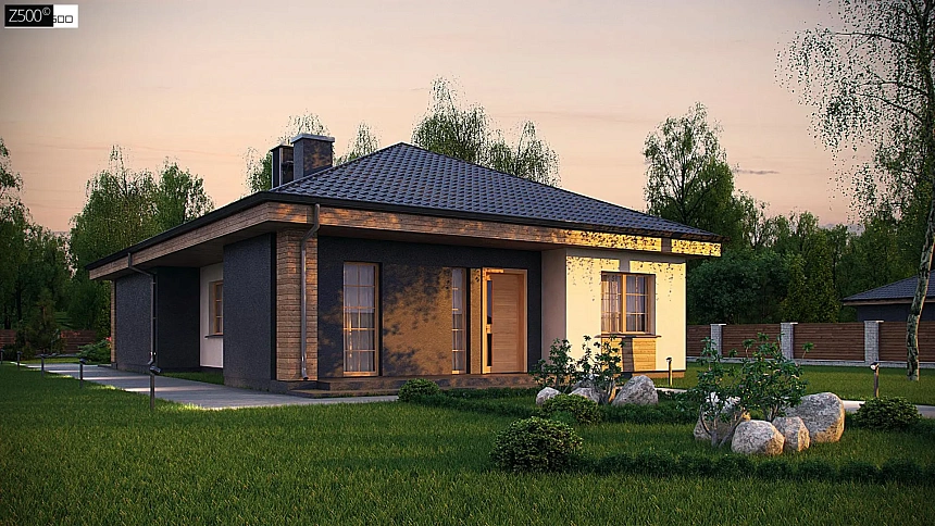 Красивый одноэтажный дом с удобной планировкой