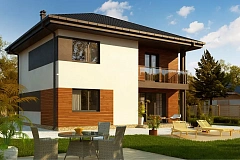 Вариант проекта Zz1  современного двухэтажного дома с плитами перекрытия