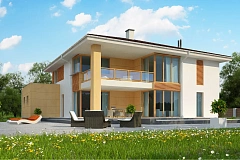 Проект комфортабельного двухэтажного коттеджа современного дизайна