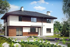 Просторный двухэтажный дом с двумя дополнительными спальнями на первом этаже.