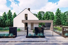 Проект дома с мансардой и двускатной крышей