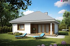 Проект одноэтажного практичного и уютного дома с крытой террасой.