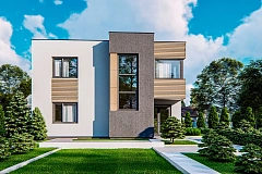 Вариант двухэтажного дома Zx59 без гаража