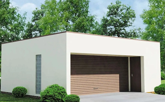 Проект гаража в стиле хай-тек для двух автомобилей