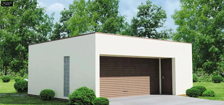 Проект гаража в стиле хай-тек для двух автомобилей