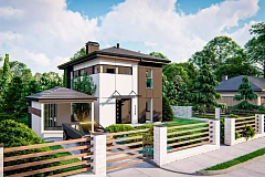 Современный проект дома с 3 спальнями