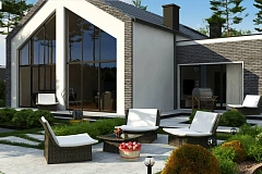 Cовременный проект дома с оригинальным экстерьером и электрическим котлом